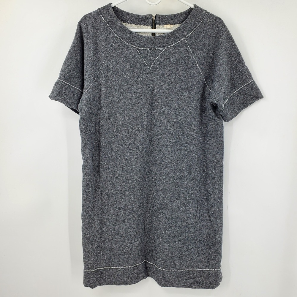 J. Crew Womens Heather Grey Cotton Wool Sweatshirt Dress Medium Y2K Lounge Chic